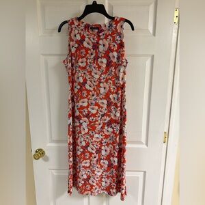 Tommy Hilfiger Red and White Floral Midi Dress